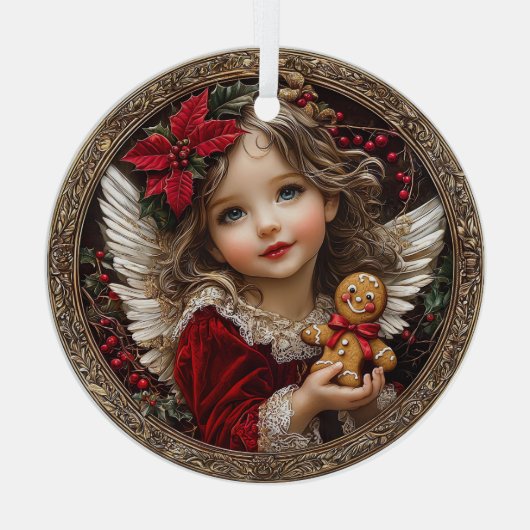 Cherished Cheer – Angel of Gingerbread Joy Ornament Aus Glas (Rückseite)