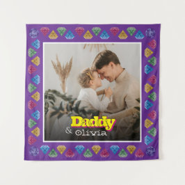 Cherished Family Portrait Gift - Vater Daughter So Wandteppich