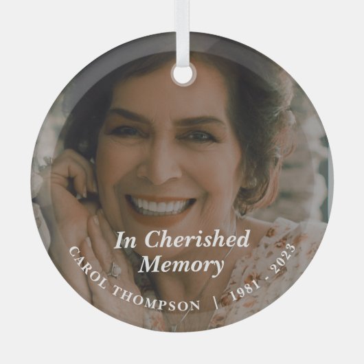 Cherished Memories Memorial Ornament Aus Glas (Vorderseite)