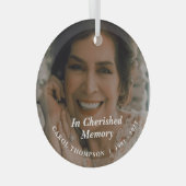 Cherished Memories Memorial Ornament Aus Glas (Vorderseite Rechts)