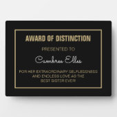 CHERISHIERTES Geschenk! Beste SISTER-Preisopulette Fotoplatte (Vorderseite)