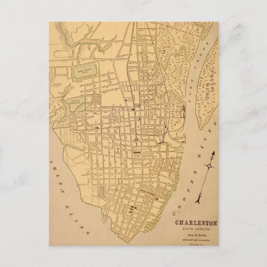 Cherleston SC Vintage Mapt Postcard Postkarte (Vorderseite)
