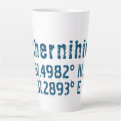 Chernihiv Ukraine Latitude & Longitude beunruhigt Milchtasse (Vorderseite)