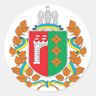 Chernivtsi Oblast COA, Ukraine Runder Aufkleber
