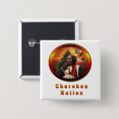Cherokee amerikanischen Ureinwohners Art Button (Vorne & Hinten)