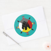 Cherokee Bear Vier Richtungen Rundkleber Runder Aufkleber (Umschlag)