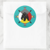 Cherokee Bear Vier Richtungen Rundkleber Runder Aufkleber (Tasche)