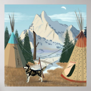 Cherokee Dorf-Druck Poster