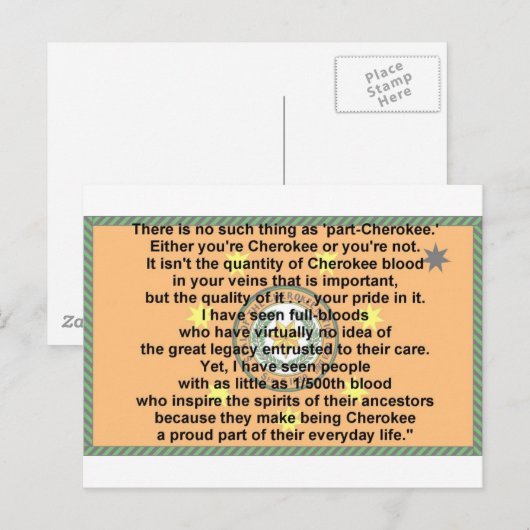 Cherokee-Fahnengebet Postkarte (Vorne/Hinten)