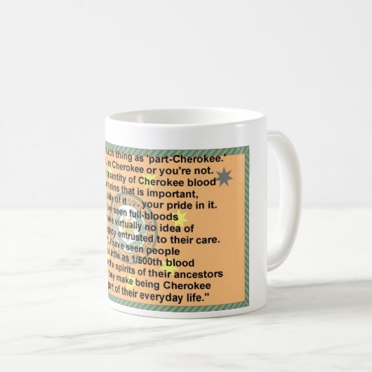 Cherokee Flaggegebet Kaffeetasse (VorderseiteRechts)