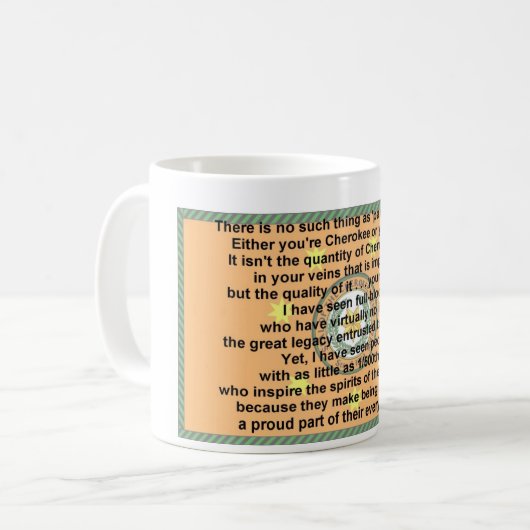 Cherokee Flaggegebet Kaffeetasse (Vorderseite Links)
