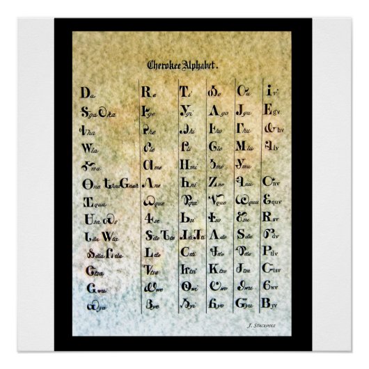 Cherokee Indian Alphabet Poster (Vorderseite)