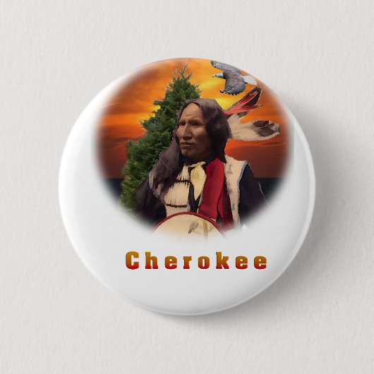 Cherokee Indian Art Button (Vorderseite)