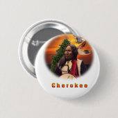 Cherokee Indian Art Button (Vorne & Hinten)