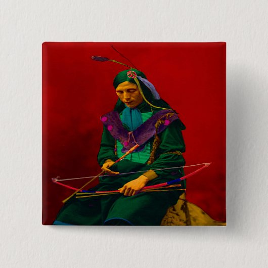 Cherokee Indian Pop Art Button (Vorderseite)