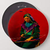 Cherokee Indian Pop Art Button (Vorne & Hinten)