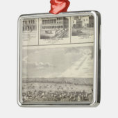 Cherokee, Iowa, 1875 Geschäfte in Centerville Silbernes Ornament (Links)