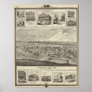 Cherokee, Iowa, 1875 Unternehmen in Centerville Poster
