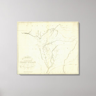 Cherokee Karte Leinwanddruck