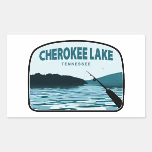 Cherokee Lake Tennessee Angelrute Rechteckiger Aufkleber