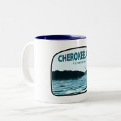 Cherokee Lake Tennessee Angelrute Zweifarbige Tasse (Vorderseite Links)