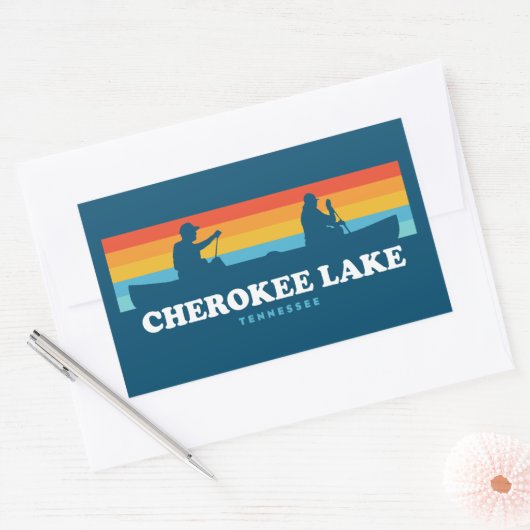 Cherokee Lake Tennessee Canoe Rechteckiger Aufkleber (Umschlag)