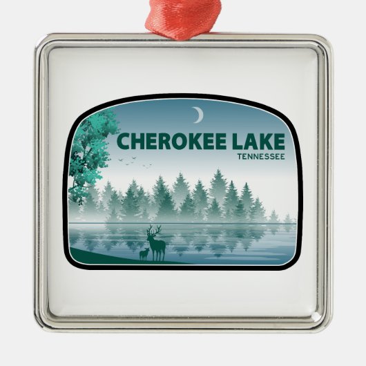 Cherokee Lake Tennessee Deer Ornament Aus Metall (Vorne)