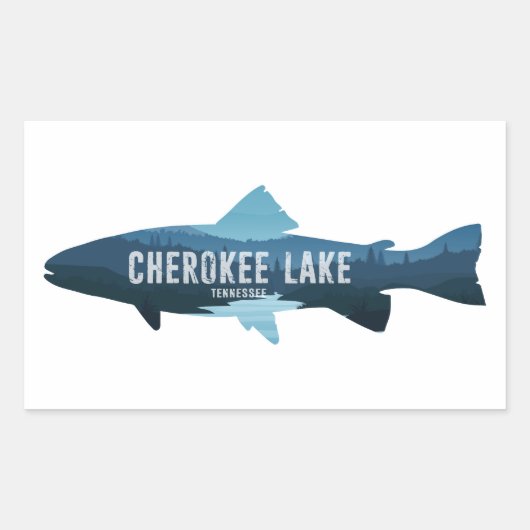 Cherokee Lake Tennessee Fisch Rechteckiger Aufkleber (Vorderseite)