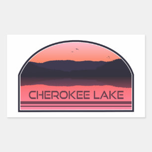 Cherokee Lake Tennessee Red Sunrise Rechteckiger Aufkleber