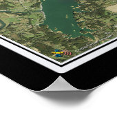 Cherokee Lake Tennessee Satelliten-Poster Karte Poster (Ecke)