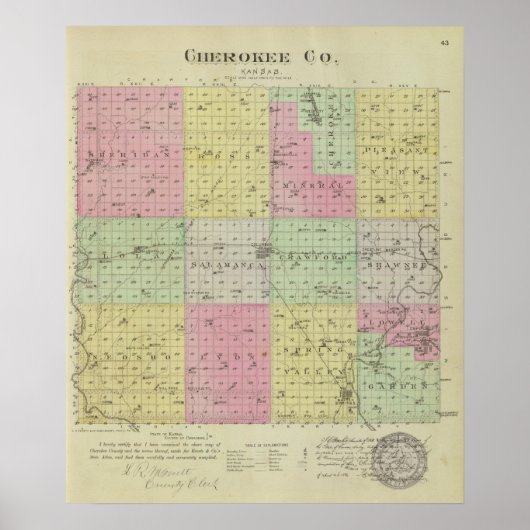 Cherokee Landkreis, Kansas Poster (Vorne)