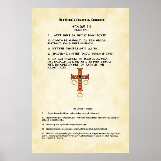Cherokee Lord's Gebet Poster (Vorne)