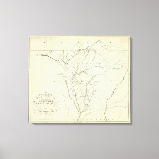 Cherokee Map Leinwanddruck (Vorderseite)