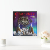 Cherokee Nation Quadratische Wanduhr (Zuhause)