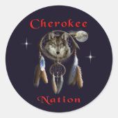Cherokee-Nation Runder Aufkleber (Vorderseite)