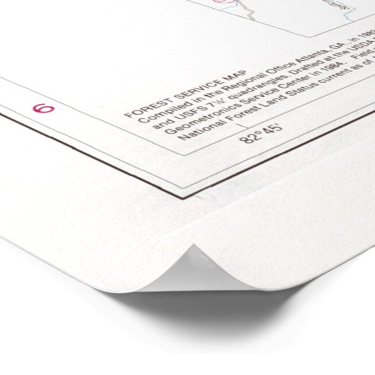 Cherokee National Forest Map (1985)  Poster (Ecke)