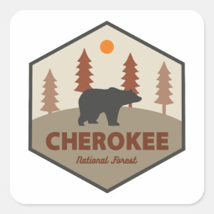 Cherokee National Forest Tennessee Bear Quadratischer Aufkleber