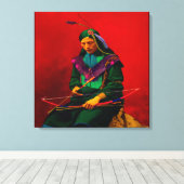 Cherokee Native American Pop Art Leinwanddruck (Insitu (Holzboden))