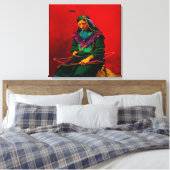 Cherokee Native American Pop Art Leinwanddruck (Insitu (Schlafzimmer))