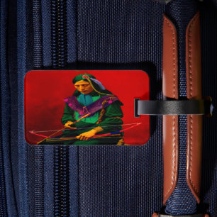 Cherokee Native American Pop Art Luggage Tag Gepäckanhänger