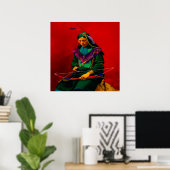 Cherokee Native American Pop Art Poster (Heimbüro)