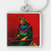 Cherokee Native American Pop Art Schlüsselanhänger (Vorne)
