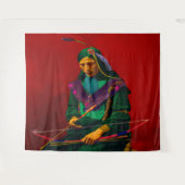 Cherokee Native American Pop Art Wandteppich (Vorderseite (Horizontal))