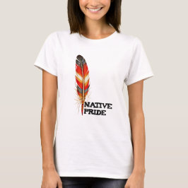 Cherokee Navajo Sioux Warrior Art Heritage Feather T-Shirt