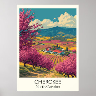 Cherokee North Carolina Vintages Tal Poster