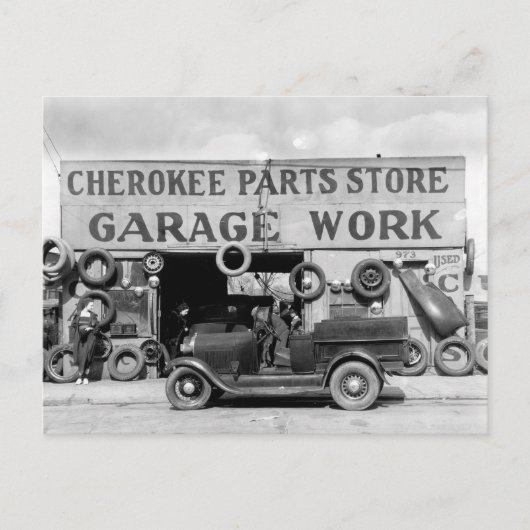 Cherokee Parts Store, 1936 Postkarte (Vorderseite)