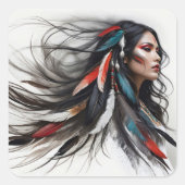 Cherokee Pride 4 Quadratischer Aufkleber (Vorderseite)