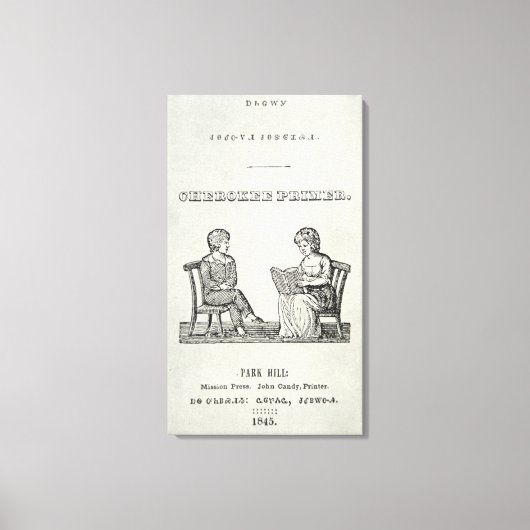 Cherokee Primer, 1845 (Gravieren) Leinwanddruck (Vorderseite)