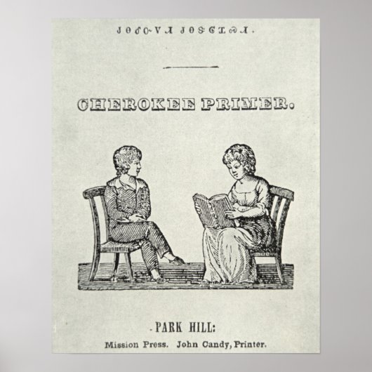Cherokee Primer, 1845 (Gravieren) Poster (Vorne)