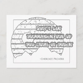 Cherokee Proverb Coloring Postcard Postkarte